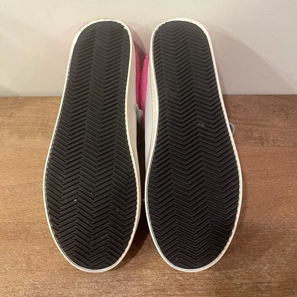 Steve Madden Polaris Sherpa Fashion Sneaker Shoes‎ White Pink Faux Fur Y2K ~7.5